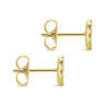 14K Yellow Gold Round Pave Diamond Stud Earrings - 0.5 ct