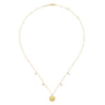 14K Yellow Gold Round Pendant Necklace with Diamond Halo - 0.12 ct