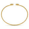 14K Yellow Gold Round Peridot and Diamond Halo Bujukan Bangle - 0.16 ct