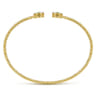 14K Yellow Gold Round Peridot and Diamond Halo Bujukan Bangle - 0.16 ct