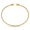 14K Yellow Gold Round Pink Cubic Zirconia and Diamond Halo Bujukan Bangle - 0.16 ct