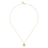 14K Yellow Gold Round Q Initial Pendant Necklace with Diamonds - 0.06 ct