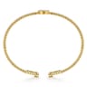 14K Yellow Gold Round S Initial Diamond Bujukan Cuff Bracelet - 0.04 ct