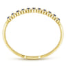 14K Yellow Gold Round Sapphire and Diamond Halo Bangle - 0.44 ct