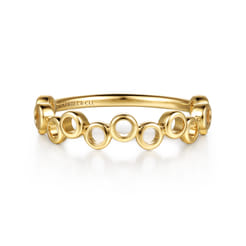 14K Yellow Gold Round Shape Stackable Ring