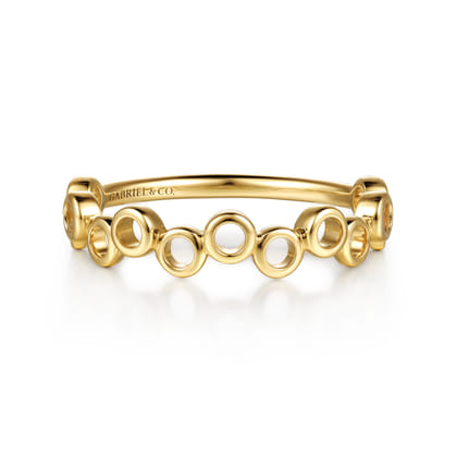 14K Yellow Gold Round Shape Stackable Ring