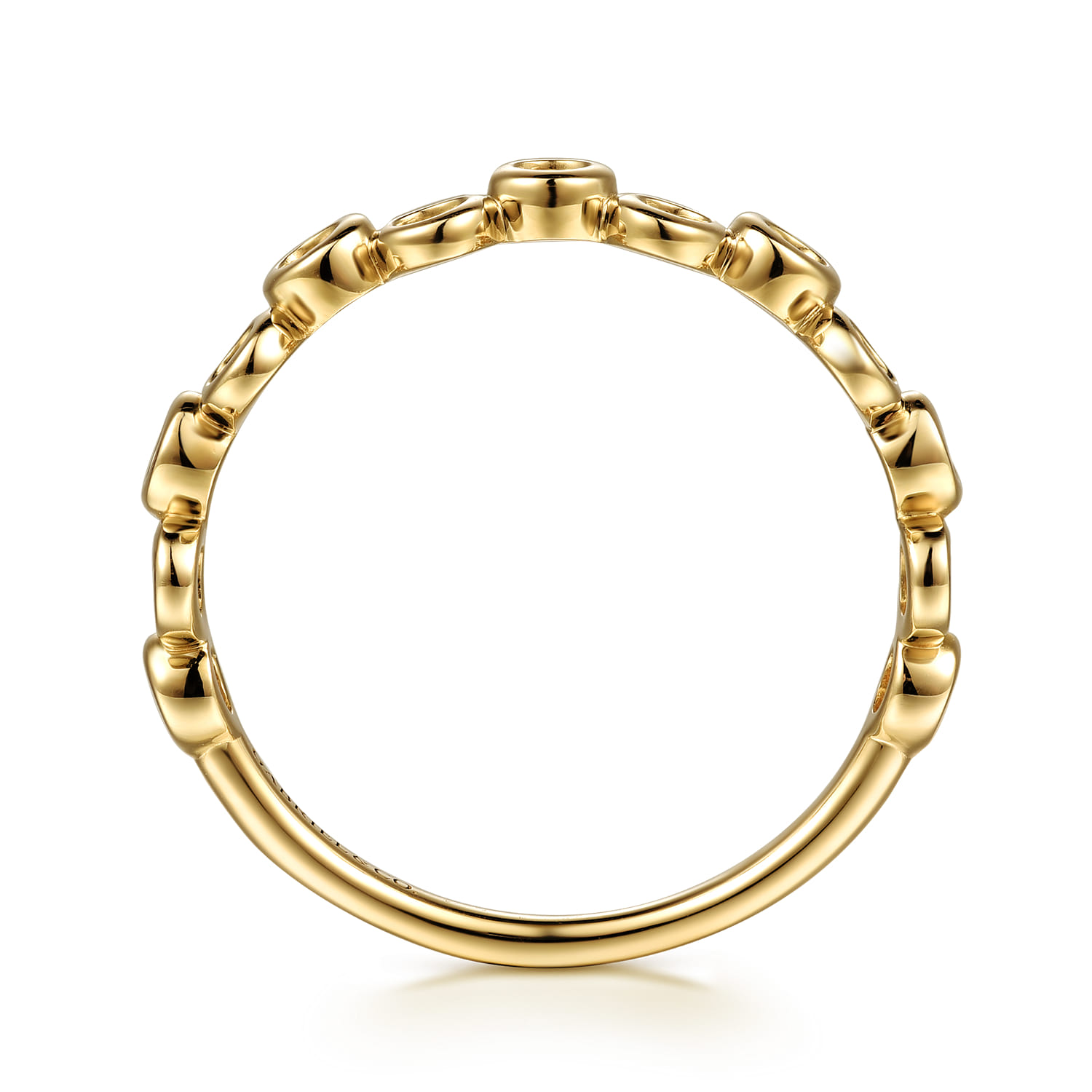 14K Yellow Gold Round Shape Stackable Ring - Shot 2