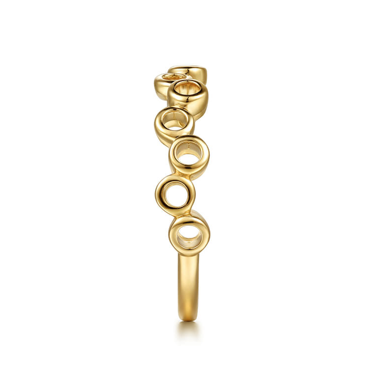 14K Yellow Gold Round Shape Stackable Ring - Shot 4