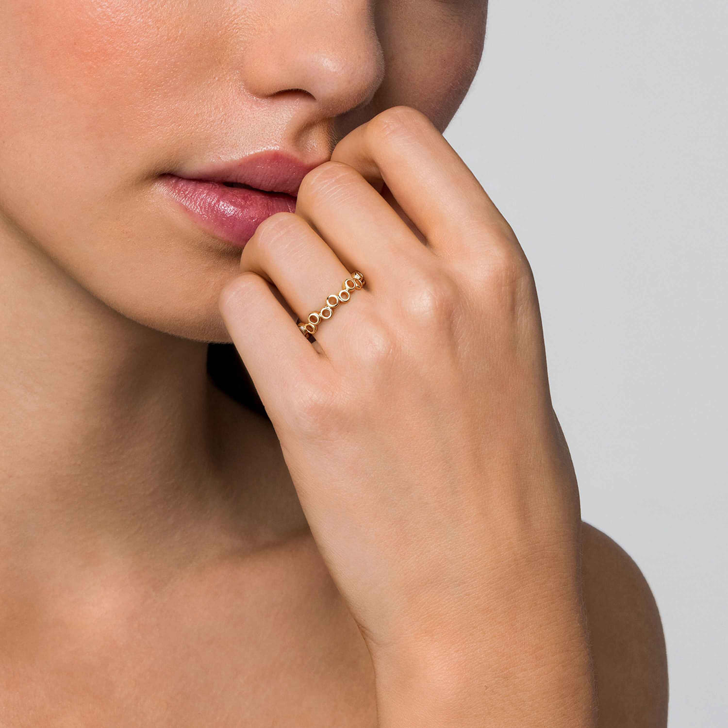 14K Yellow Gold Round Shape Stackable Ring - Shot 5