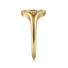14K Yellow Gold Round Signet Ring with Twisted Rope Frame