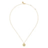 14K Yellow Gold Round U Initial Pendant Necklace with Diamonds - 0.04 ct