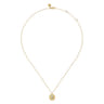 14K Yellow Gold Round X Initial Pendant Necklace with Diamonds - 0.04 ct