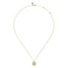 14K Yellow Gold Round Z Initial Pendant Necklace with Diamonds - 0.04 ct