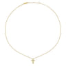 14K Yellow Gold Rounded Diamond Cross Necklace - 0.02 ct