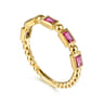 14K Yellow Gold Ruby Geometric Stackable Ring