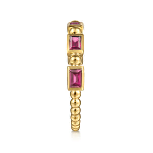 14K Yellow Gold Ruby Geometric Stackable Ring