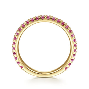 14K Yellow Gold Ruby Stackable Ring