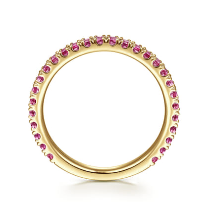 14K Yellow Gold Ruby Stackable Ring