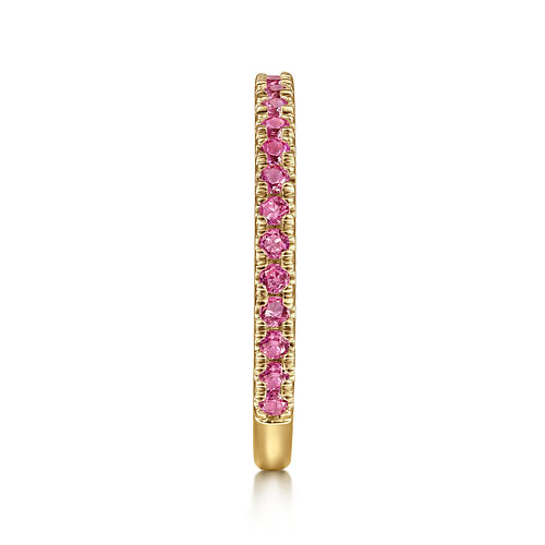 14K Yellow Gold Ruby Stackable Ring - Shot 4