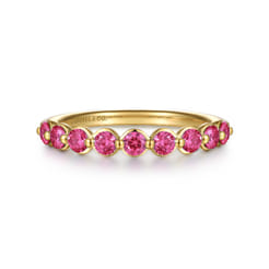 14K Yellow Gold Ruby Stackable Ring