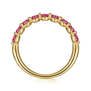 14K Yellow Gold Ruby Stackable Ring