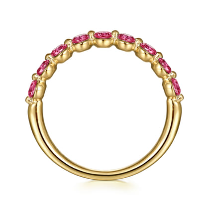 14K Yellow Gold Ruby Stackable Ring