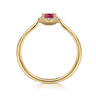 14K Yellow Gold Ruby and Diamond Halo Promise Ring - 0.06 ct