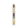 14K Yellow Gold Sapphire Baguette and Diamond Stackable Ring - 0.4 ct
