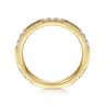 14K Yellow Gold Sapphire Baguette and Diamond Stackable Ring - 0.38 ct