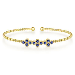14K Yellow Gold Sapphire Bangle