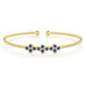 14K Yellow Gold Sapphire Bangle