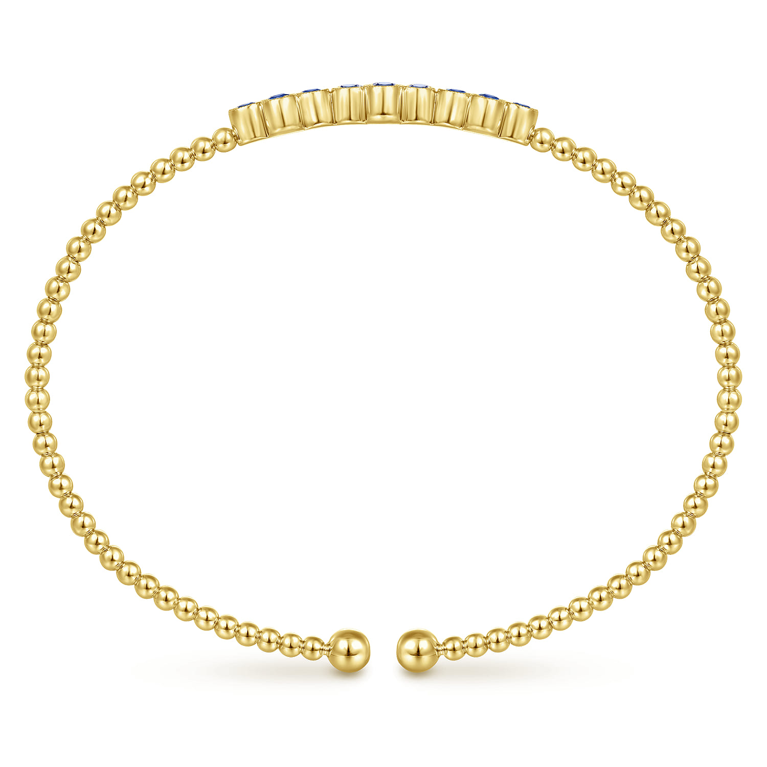 14K Yellow Gold Sapphire Bangle - Shot 3