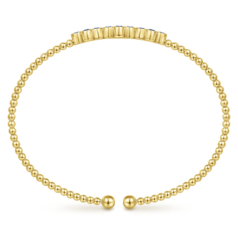 14K Yellow Gold Sapphire Bangle - Shot 3