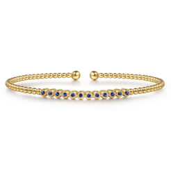 14K Yellow Gold Sapphire Bangle