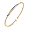 14K Yellow Gold Sapphire Bangle