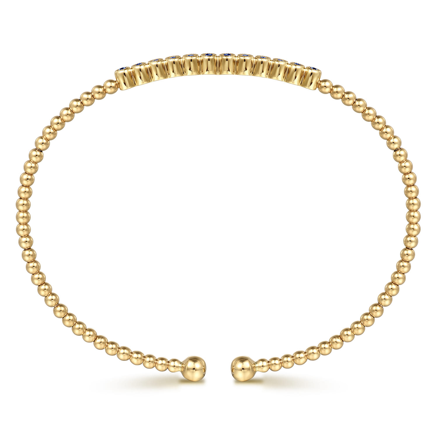 14K Yellow Gold Sapphire Bangle - Shot 3