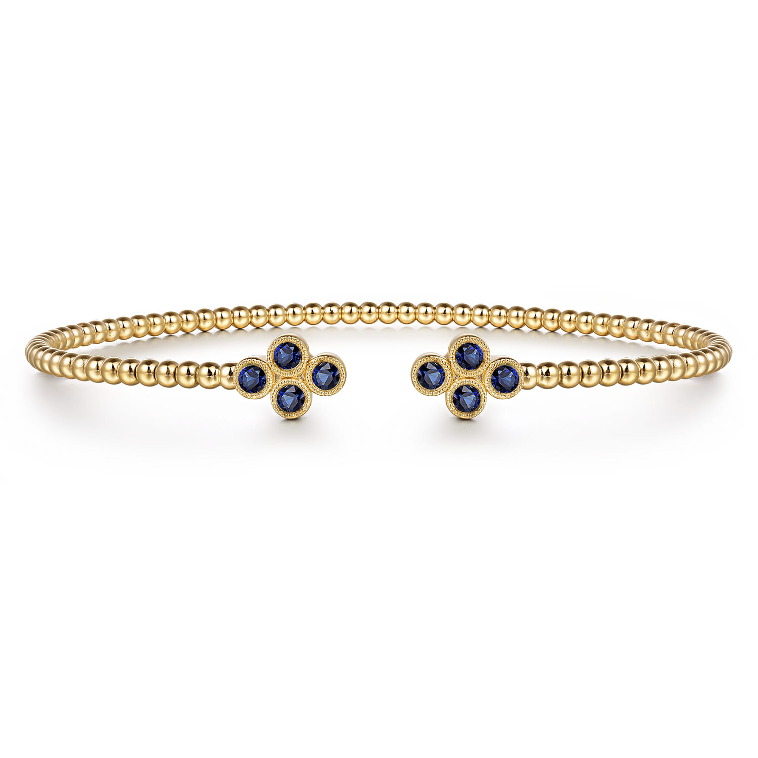 14K Yellow Gold Sapphire Bangle - Shot 1