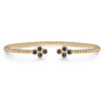 14K Yellow Gold Sapphire Bangle