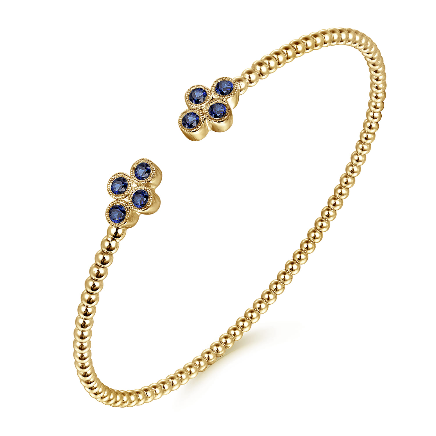 14K Yellow Gold Sapphire Bangle - Shot 2