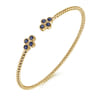 14K Yellow Gold Sapphire Bangle