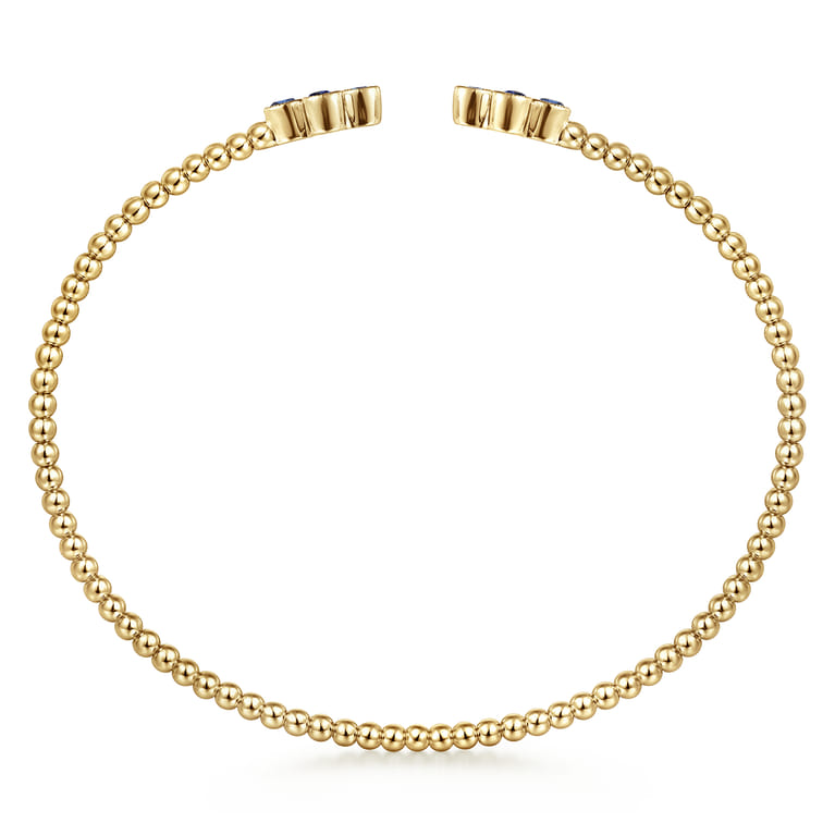 14K Yellow Gold Sapphire Bangle - Shot 3