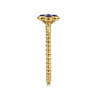 14K Yellow Gold Sapphire Cluster Clover and Bujukan Bead Stackable Ring