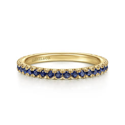14K Yellow Gold Sapphire Stackable Ring