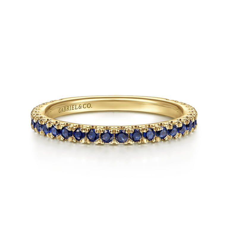 14K Yellow Gold Sapphire Stackable Ring - Shot 1