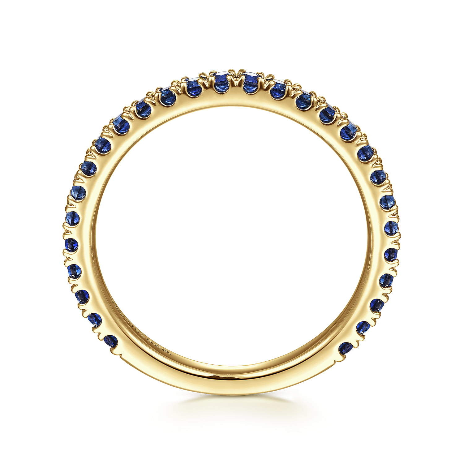 14K Yellow Gold Sapphire Stackable Ring - Shot 2