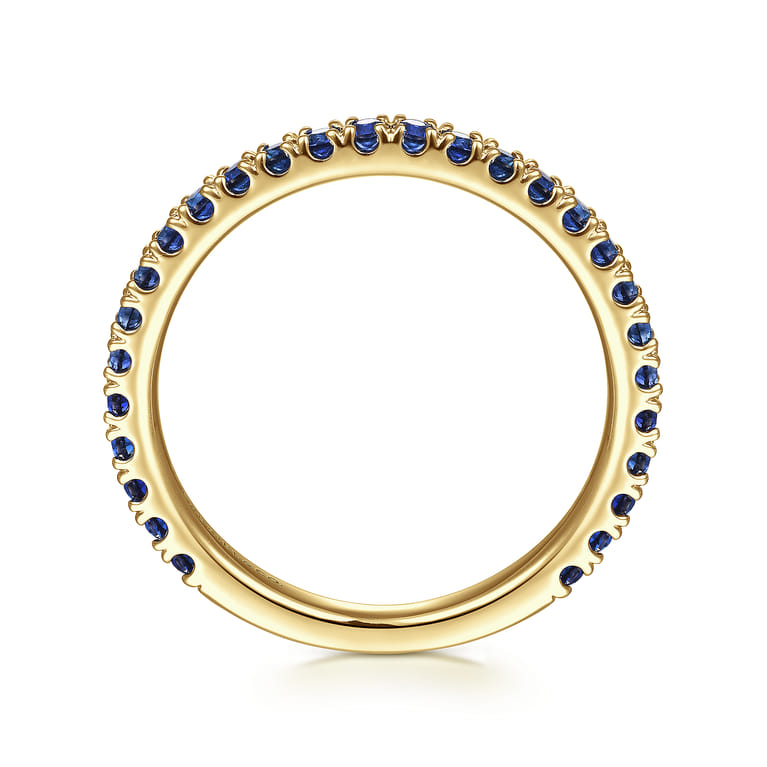 14K Yellow Gold Sapphire Stackable Ring - Shot 2