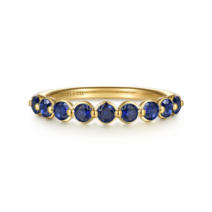 14K Yellow Gold Sapphire Stackable Ring