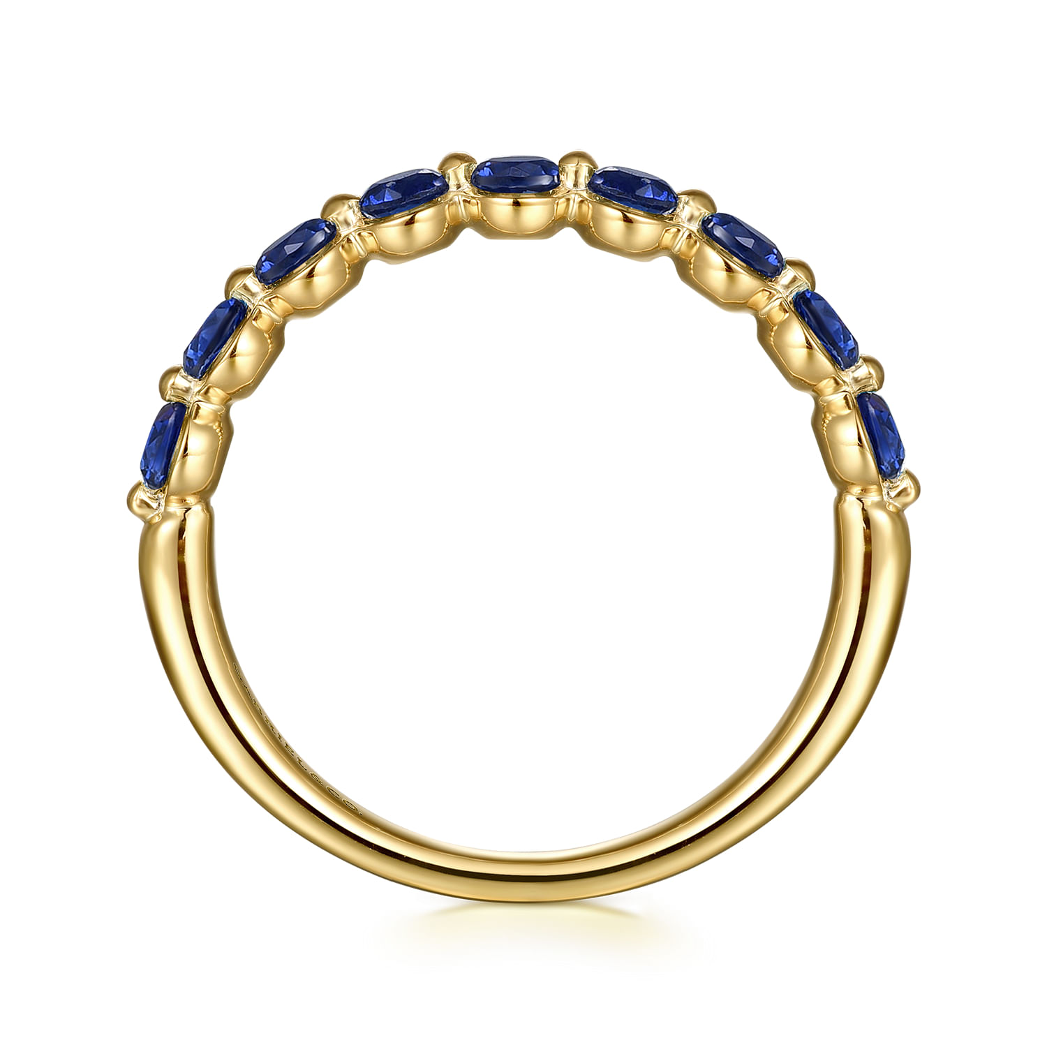 14K Yellow Gold Sapphire Stackable Ring - Shot 2