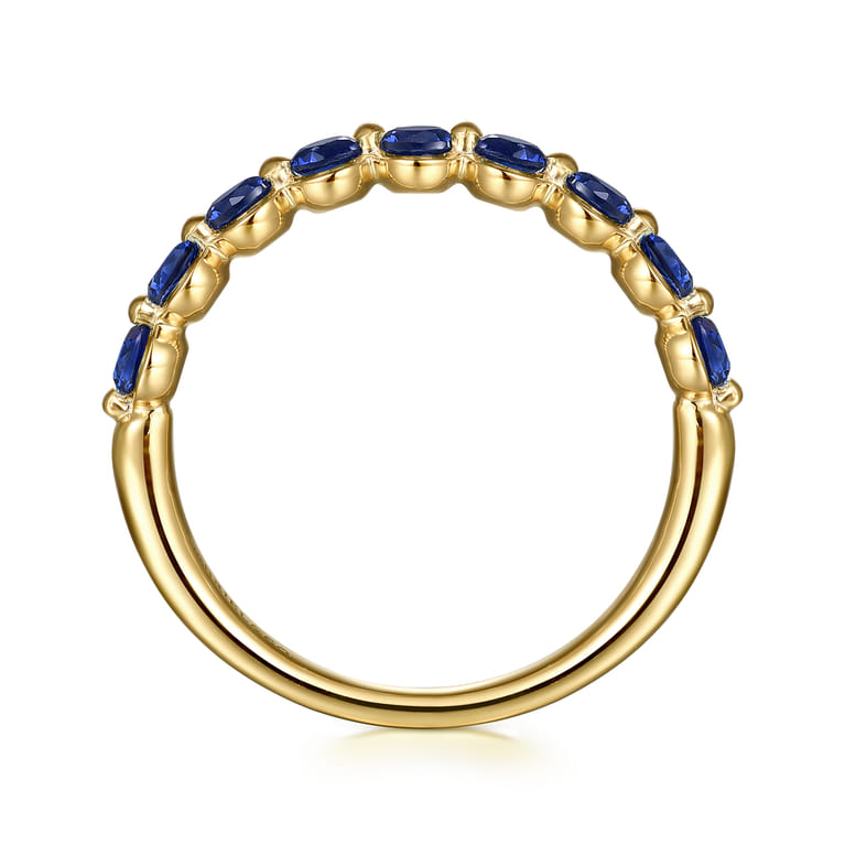 14K Yellow Gold Sapphire Stackable Ring - Shot 2