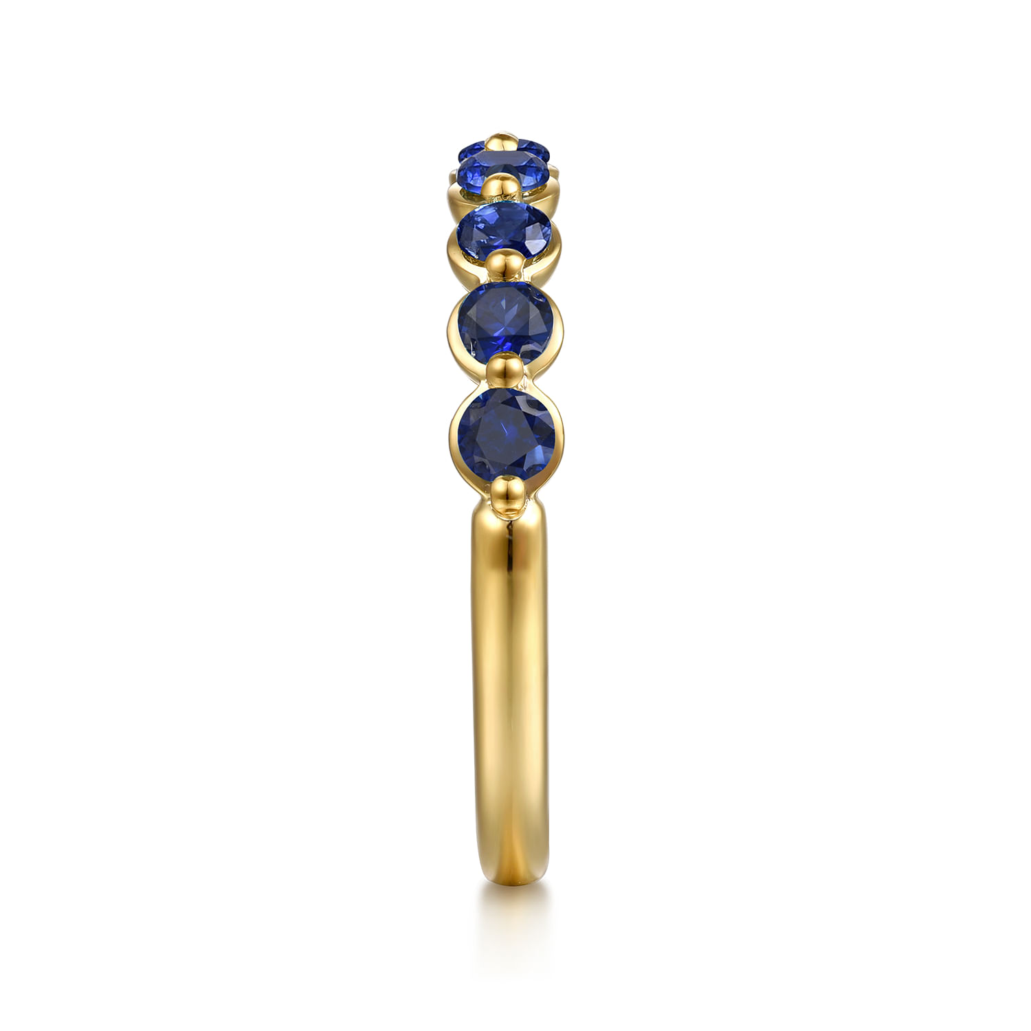 14K Yellow Gold Sapphire Stackable Ring - Shot 4
